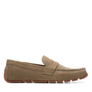 Mokasiny Clarks Oswick Bar Panske Olivovo Zelená | CLK276WYQ