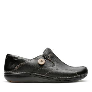 Ploché Topánky Clarks Un Loop Damske Čierne | CLK014DGR