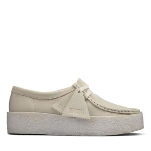 Ploché Topánky Clarks Wallabee Cup Damske Biele | CLK437AWK