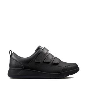 Skolske Topanky Clarks Scape Sky Youth Dievcenske Čierne | CLK683WXP