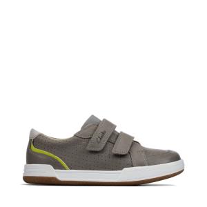 Tenisky Clarks Fawn Solo Kid Chlapcenske Siva | CLK380DFN