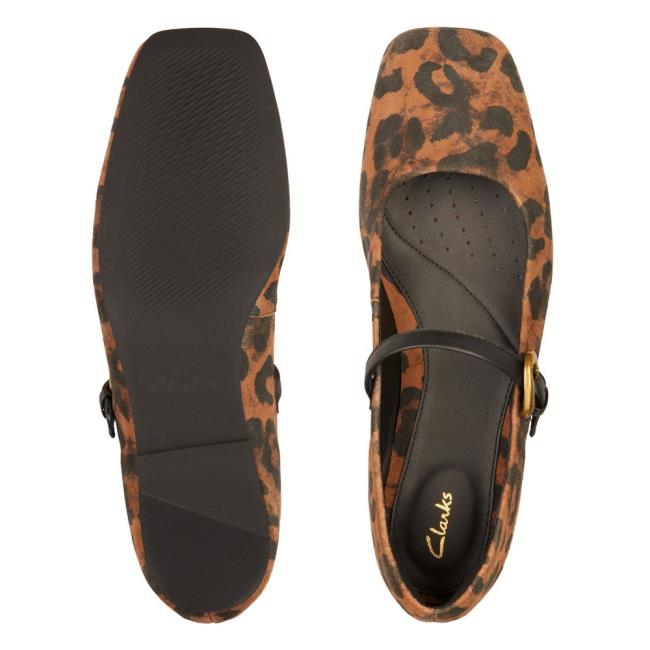 Balerinky Clarks Pure T bar Damske Leopardie | CLK621EDH