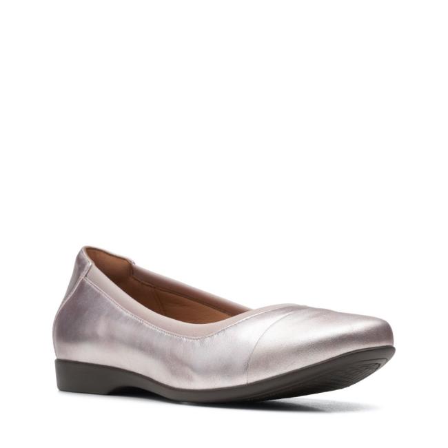 Balerinky Clarks Un Darcey Cap 2 Damske Platina | CLK948OQR