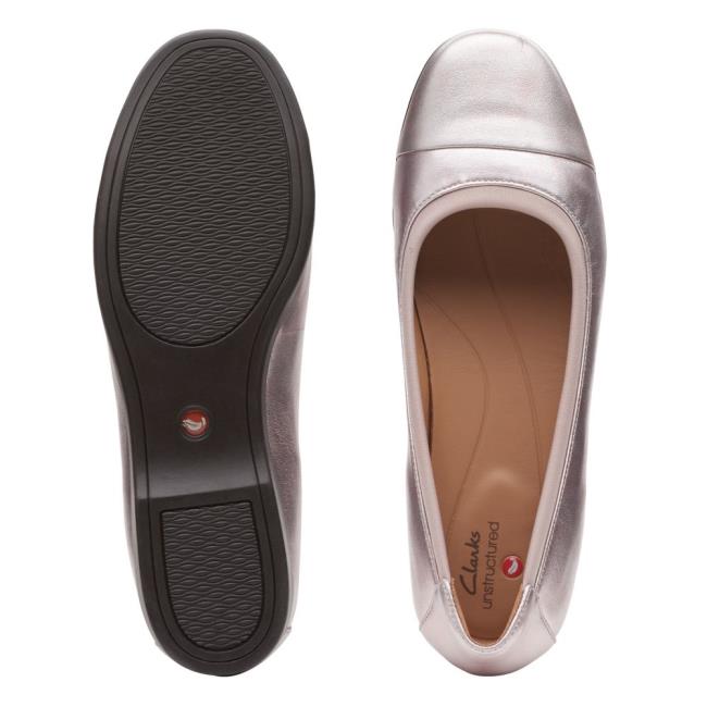 Balerinky Clarks Un Darcey Cap 2 Damske Platina | CLK948OQR