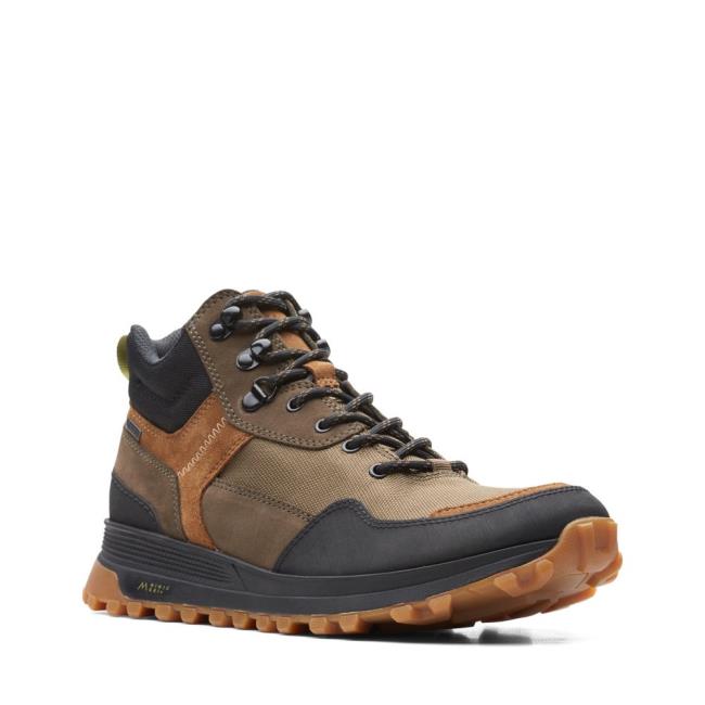 Casual Cizmy Clarks ATL Trek Hi GORE-TEX Panske Tmavo Olivovo Zelená | CLK814XOI