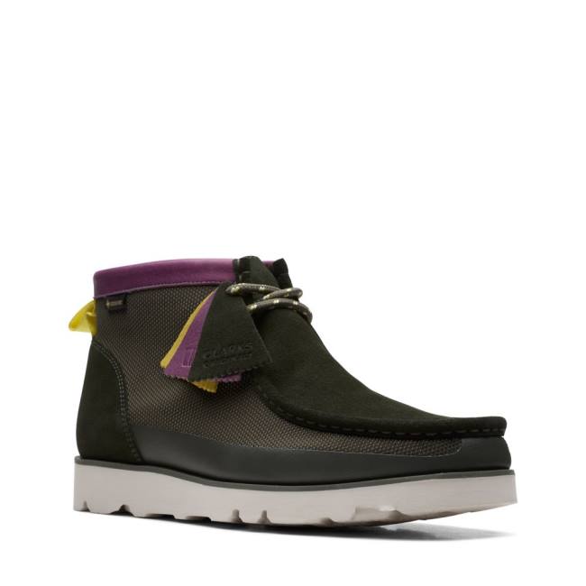 Casual Cizmy Clarks Wallabee 2.0 GORE-TEX Panske Čierne Olivovo Zelená | CLK903MXC