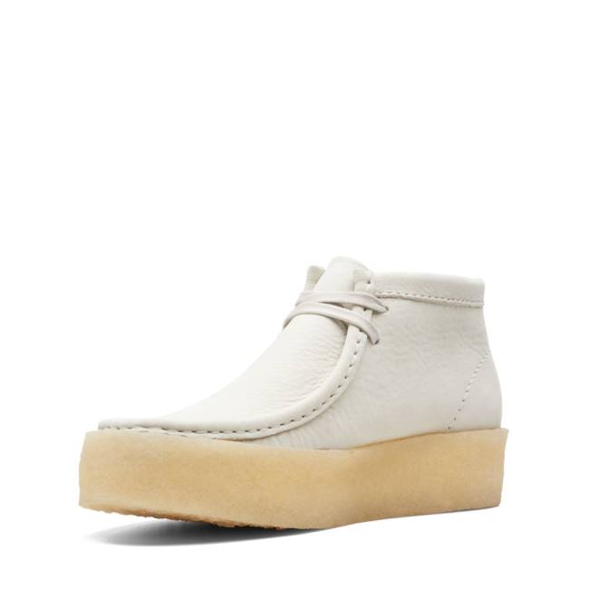 Casual Cizmy Clarks Wallabee Cup Damske Biele | CLK235GRC