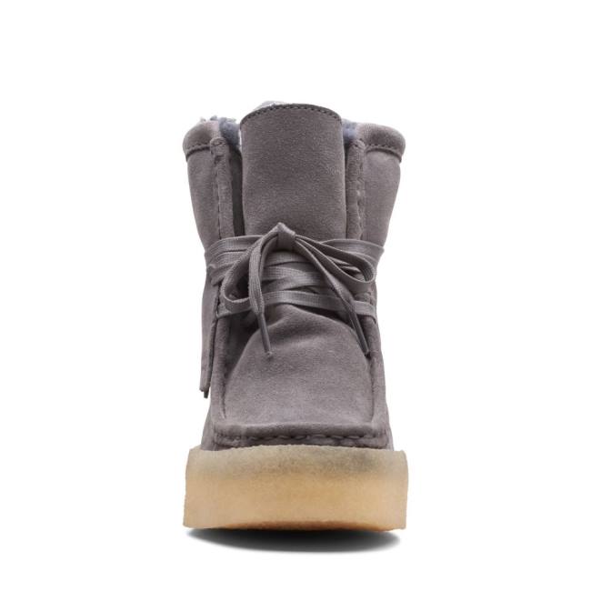 Casual Cizmy Clarks Wallabee Cup Hi Damske Siva | CLK623VXH