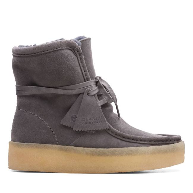 Casual Cizmy Clarks Wallabee Cup Hi Damske Siva | CLK623VXH