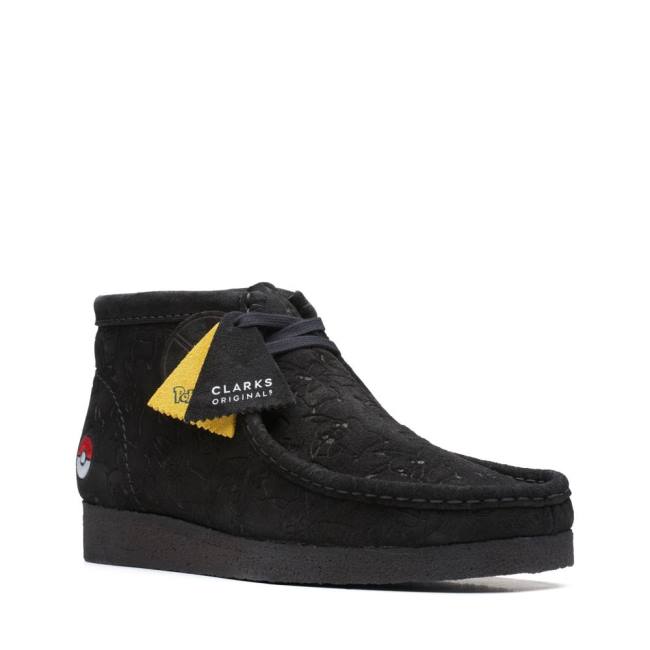 Casual Cizmy Clarks Wallabee Panske Čierne | CLK936HAZ