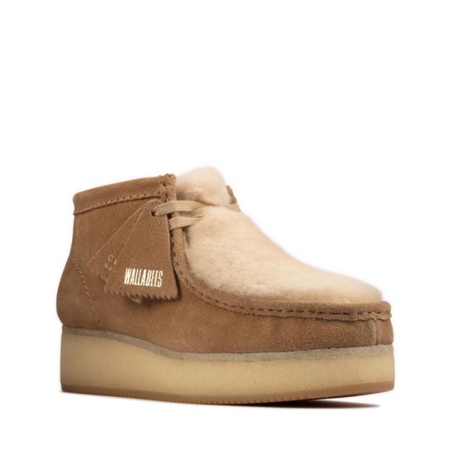 Casual Cizmy Clarks Wallabee Wedge Damske Svetlo Hnede | CLK590BED