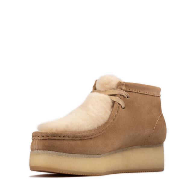 Casual Cizmy Clarks Wallabee Wedge Damske Svetlo Hnede | CLK590BED