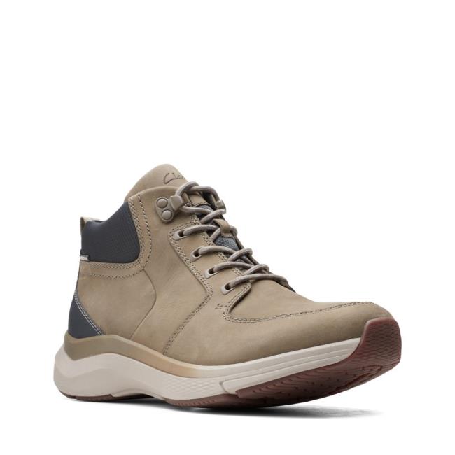 Casual Cizmy Clarks Wave2.0 Hi Panske Olivovo Zelená | CLK517LAP