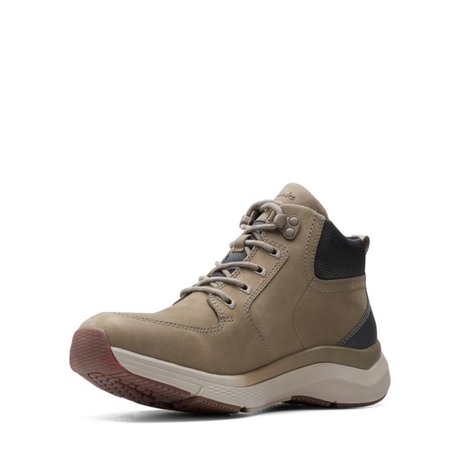 Casual Cizmy Clarks Wave2.0 Hi Panske Olivovo Zelená | CLK517LAP