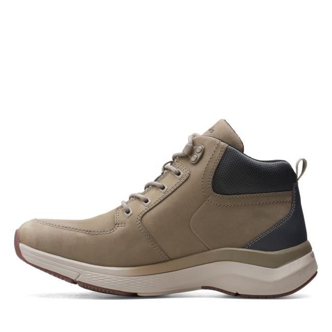 Casual Cizmy Clarks Wave2.0 Hi Panske Olivovo Zelená | CLK517LAP