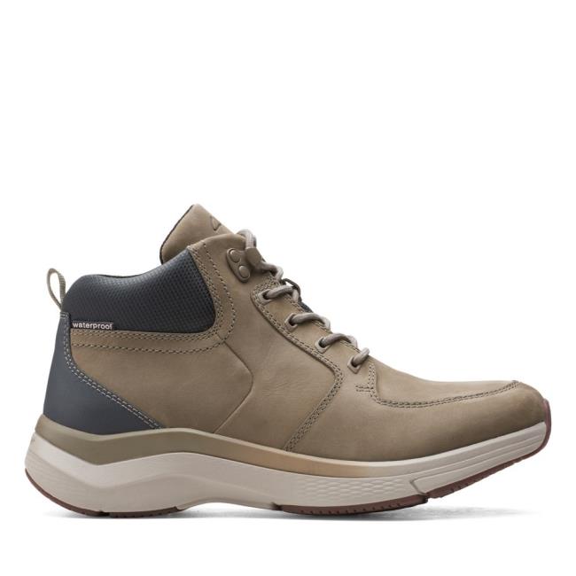 Casual Cizmy Clarks Wave2.0 Hi Panske Olivovo Zelená | CLK517LAP