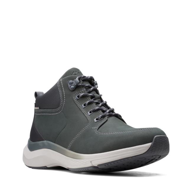 Casual Cizmy Clarks Wave2.0 Hi Panske Tmavo Siva | CLK089PDL