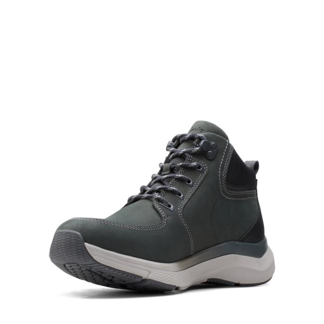 Casual Cizmy Clarks Wave2.0 Hi Panske Tmavo Siva | CLK089PDL