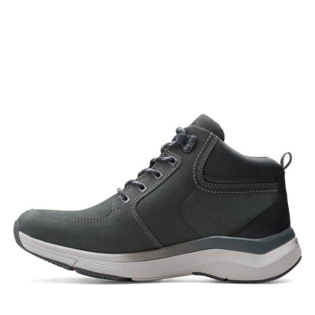 Casual Cizmy Clarks Wave2.0 Hi Panske Tmavo Siva | CLK089PDL