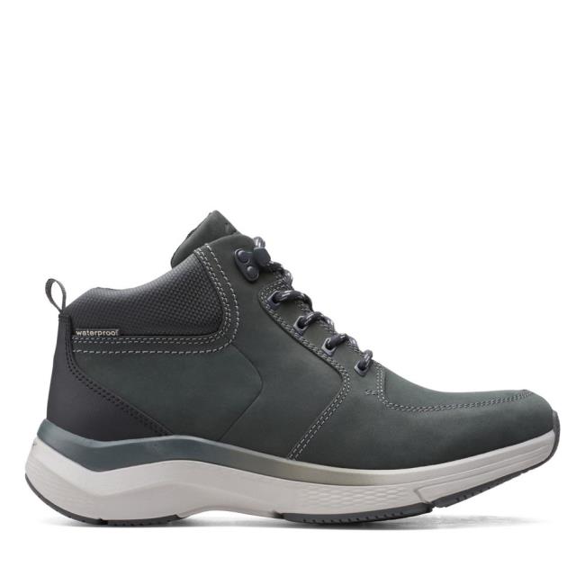 Casual Cizmy Clarks Wave2.0 Hi Panske Tmavo Siva | CLK089PDL