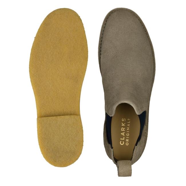 Chelsea Cizmy Clarks Desert Chelsea 2 Panske Siva | CLK851BFA