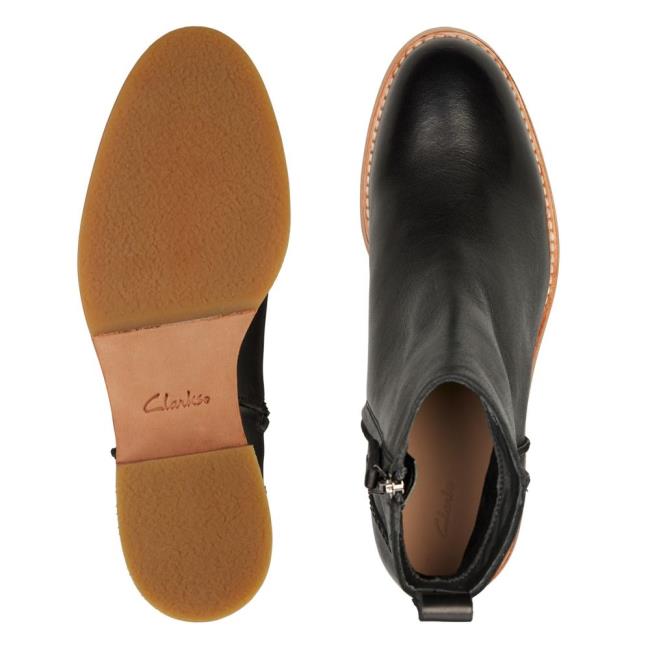 Cizmy na Podpatku Clarks Cologne Zip Damske Čierne | CLK690AMY