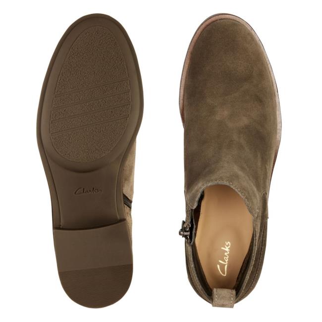 Cizmy na Podpatku Clarks Memi Zip Damske Siva Hnede | CLK456QLD