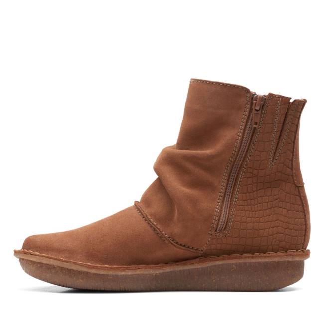 Kotníkové Čižmy Clarks Funny Oak Damske Tmavo Hnede | CLK843NMT