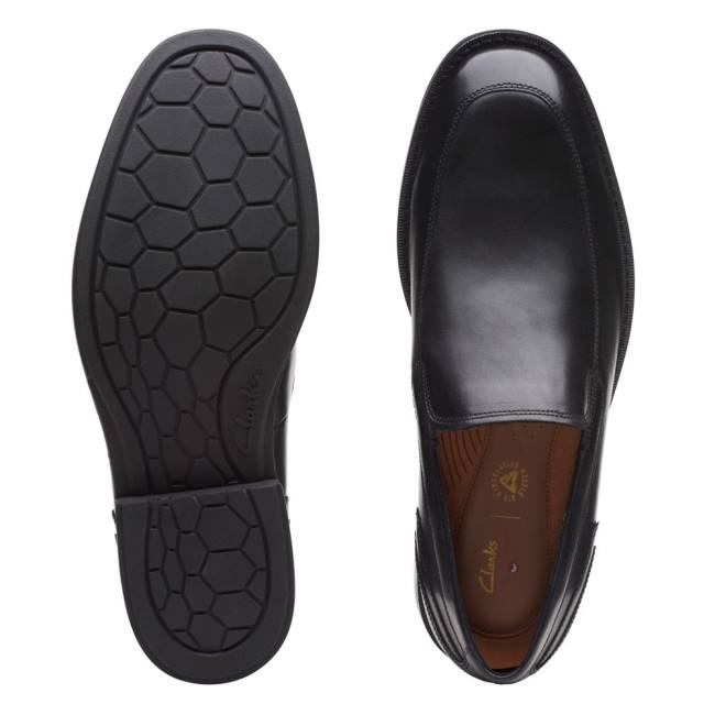 Mokasiny Clarks Un Hugh Step Panske Čierne | CLK492LGV