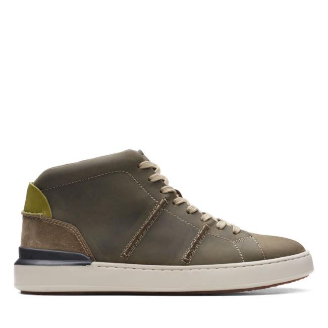 Originals Čižmy Clarks CourtLite Hi Panske Tmavo Olivovo Zelená | CLK851TJO