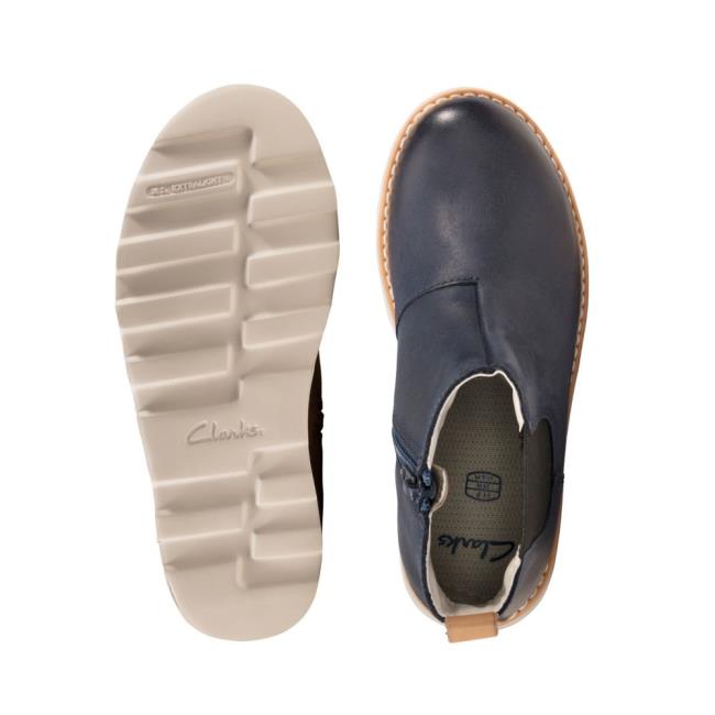 Originals Čižmy Clarks Crown Halo Kid Chlapcenske Námornícka Modrá | CLK513NDZ