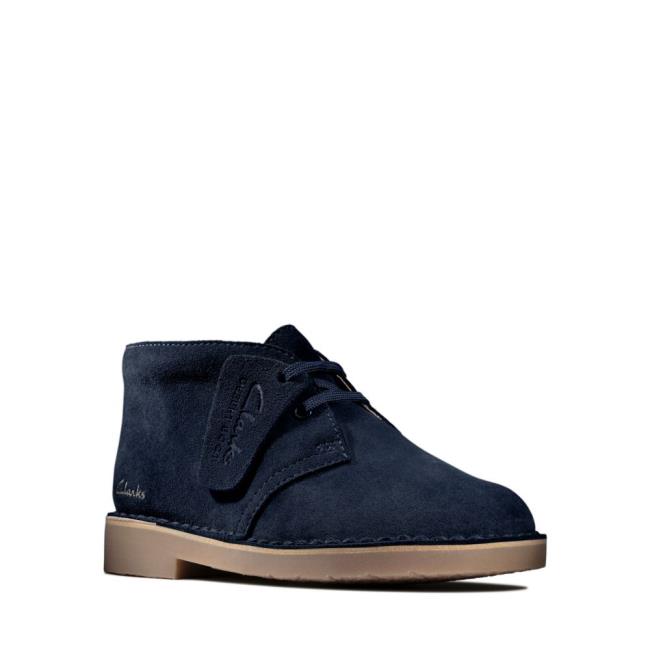 Originals Čižmy Clarks Desert Boot 2 Kid Chlapcenske Námornícka Modrá | CLK093FHB