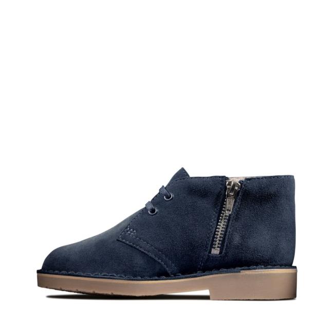 Originals Čižmy Clarks Desert Boot 2 Kid Chlapcenske Námornícka Modrá | CLK093FHB