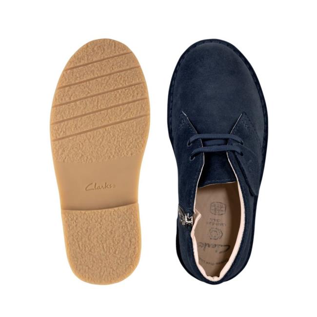 Originals Čižmy Clarks Desert Boot 2 Kid Dievcenske Námornícka Modrá | CLK537ACZ