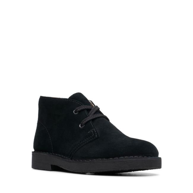 Originals Čižmy Clarks Desert Boot.. Chlapcenske Čierne | CLK057ANX