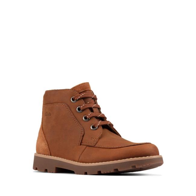 Originals Čižmy Clarks Heath Cipkovane Kid Chlapcenske Hnede | CLK783WLO