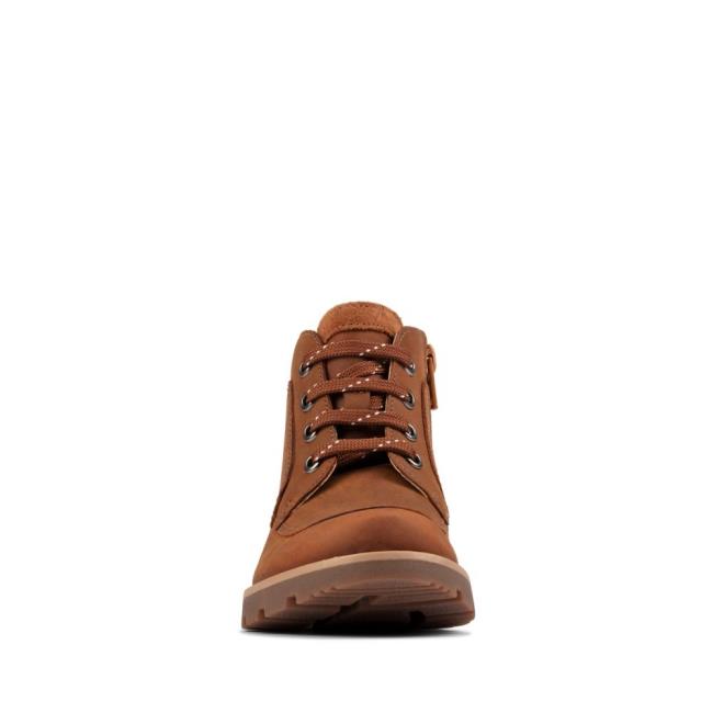 Originals Čižmy Clarks Heath Cipkovane Kid Chlapcenske Hnede | CLK783WLO