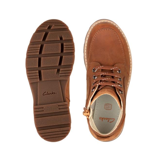 Originals Čižmy Clarks Heath Cipkovane Kid Chlapcenske Hnede | CLK783WLO