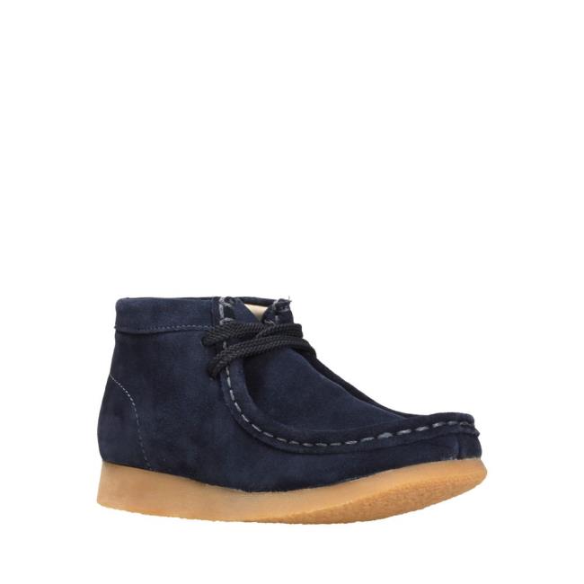 Originals Čižmy Clarks Wallabee Boot Chlapcenske Námornícka Modrá | CLK354EHM