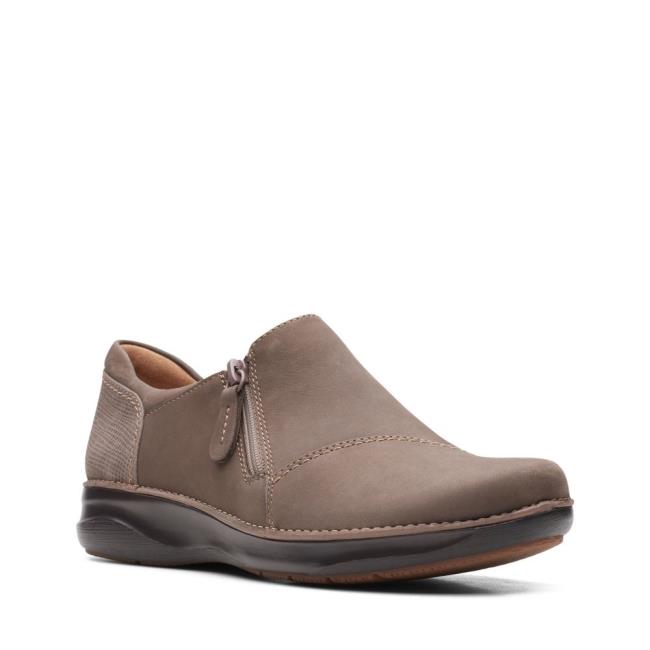 Ploché Topánky Clarks Appley Zip Damske Siva Hnede | CLK327FYN