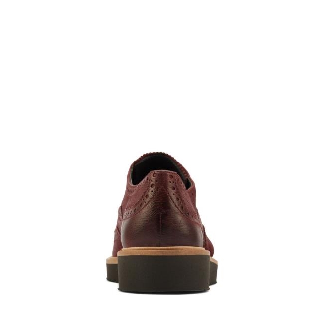 Ploché Topánky Clarks Baille Brogue Damske Bordove | CLK086XKI