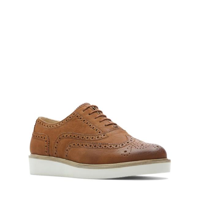 Ploché Topánky Clarks Baille Brogue Damske Hnede | CLK439WUX