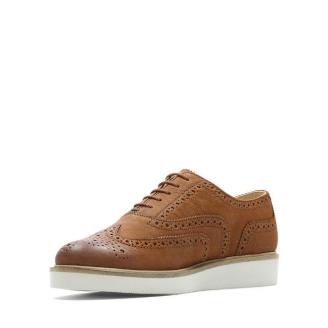 Ploché Topánky Clarks Baille Brogue Damske Hnede | CLK439WUX