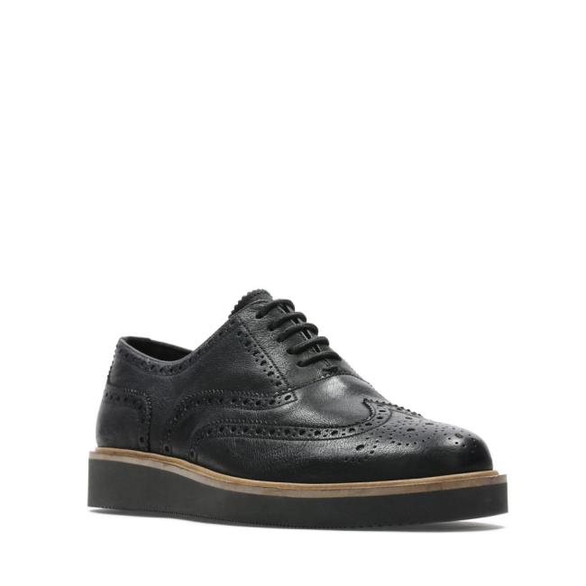 Ploché Topánky Clarks Baille Brogue Damske Čierne | CLK623ZQA