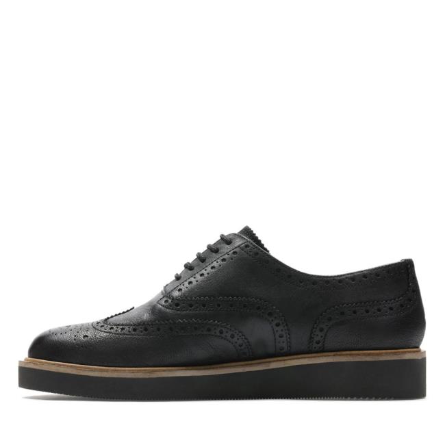 Ploché Topánky Clarks Baille Brogue Damske Čierne | CLK623ZQA