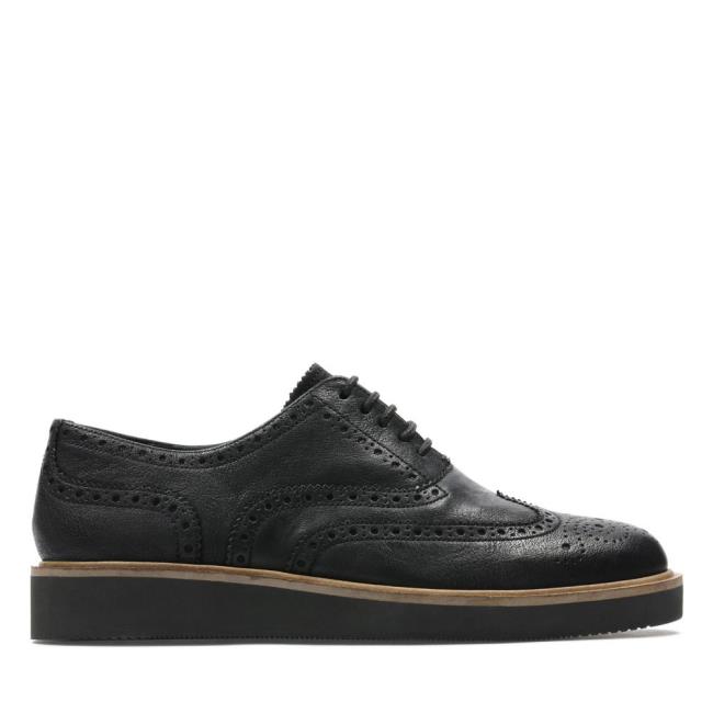 Ploché Topánky Clarks Baille Brogue Damske Čierne | CLK623ZQA