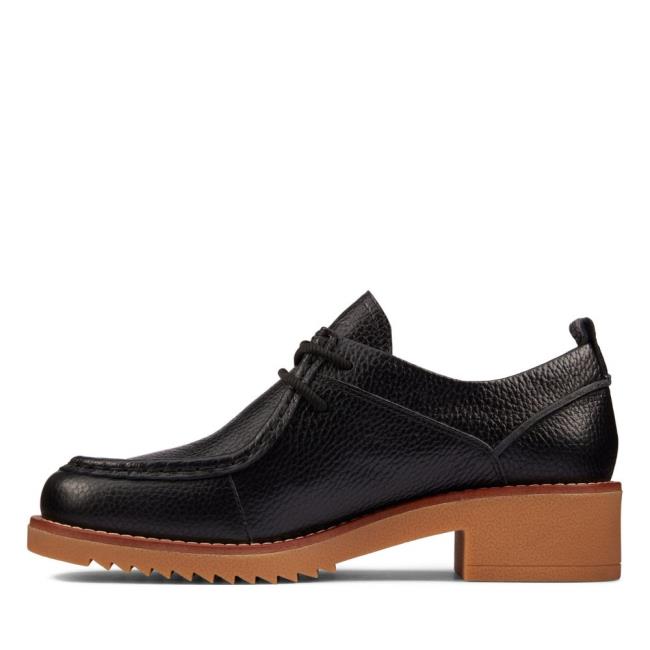 Ploché Topánky Clarks Eden Stredne Cipkovane Damske Čierne | CLK381SPA