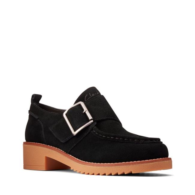 Ploché Topánky Clarks Eden Stredne Monk Damske Čierne | CLK521VYM