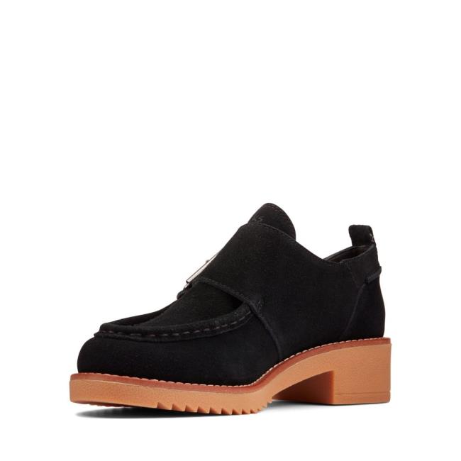 Ploché Topánky Clarks Eden Stredne Monk Damske Čierne | CLK521VYM