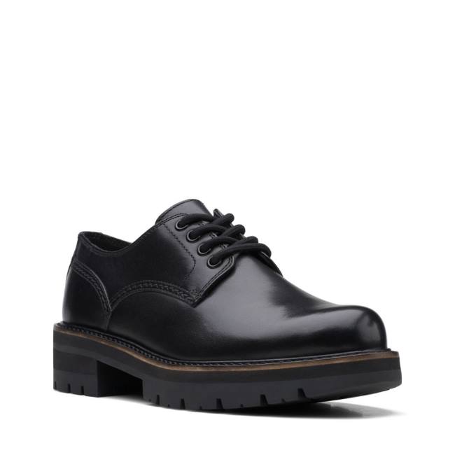 Ploché Topánky Clarks Orianna Derby Damske Čierne | CLK198XLV